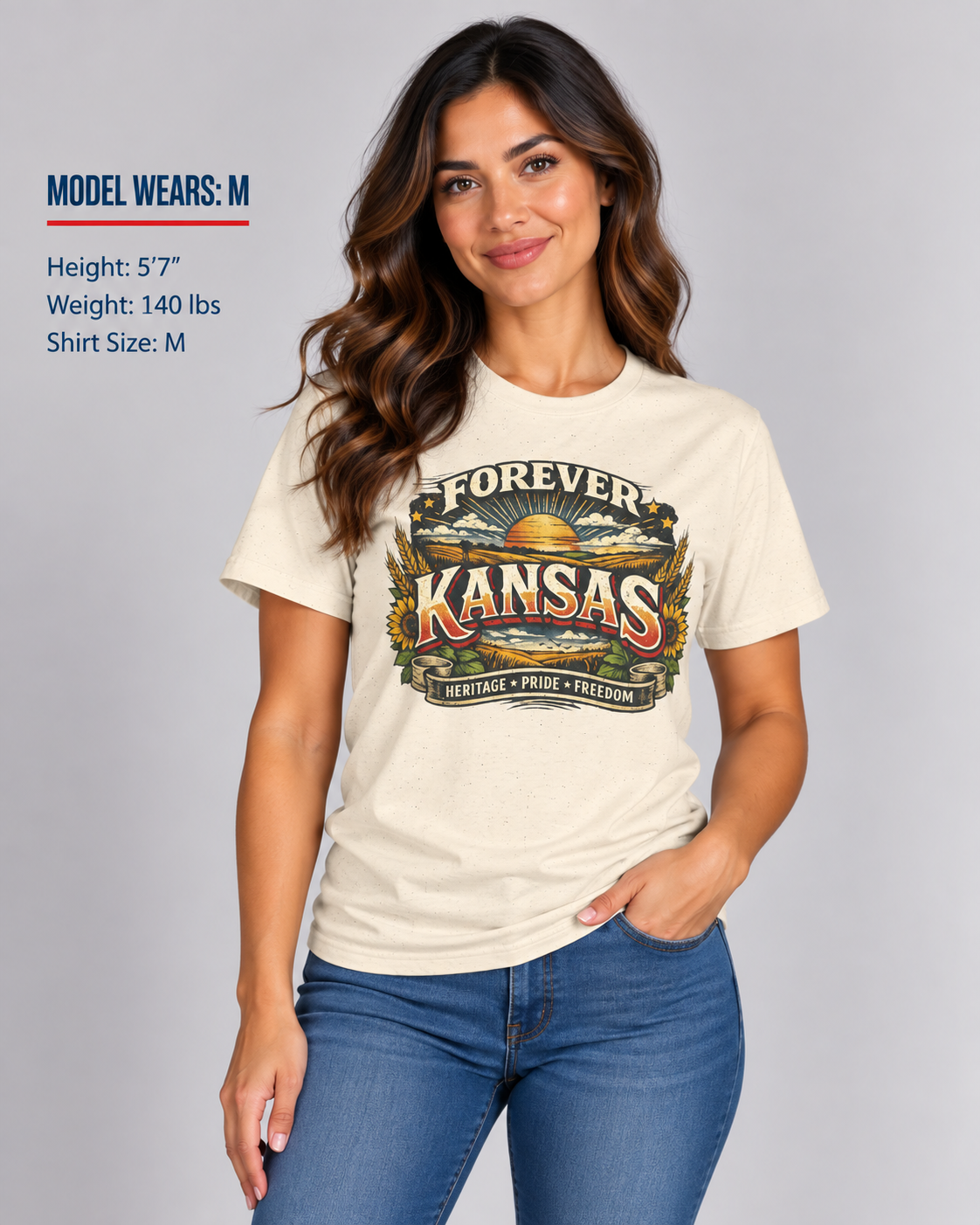 Kansas Forever Unisex Softstyle T Shirt State Pride Graphic Tee Collections FS03