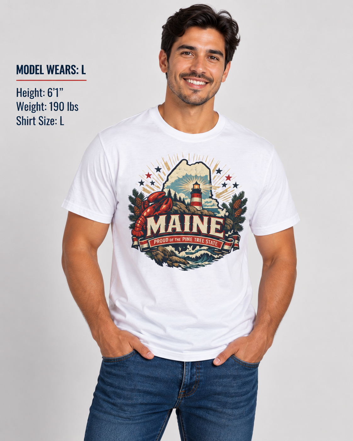 Maine State Pride Unisex Softstyle T Shirt State Pride Graphic Tee Collections FS03
