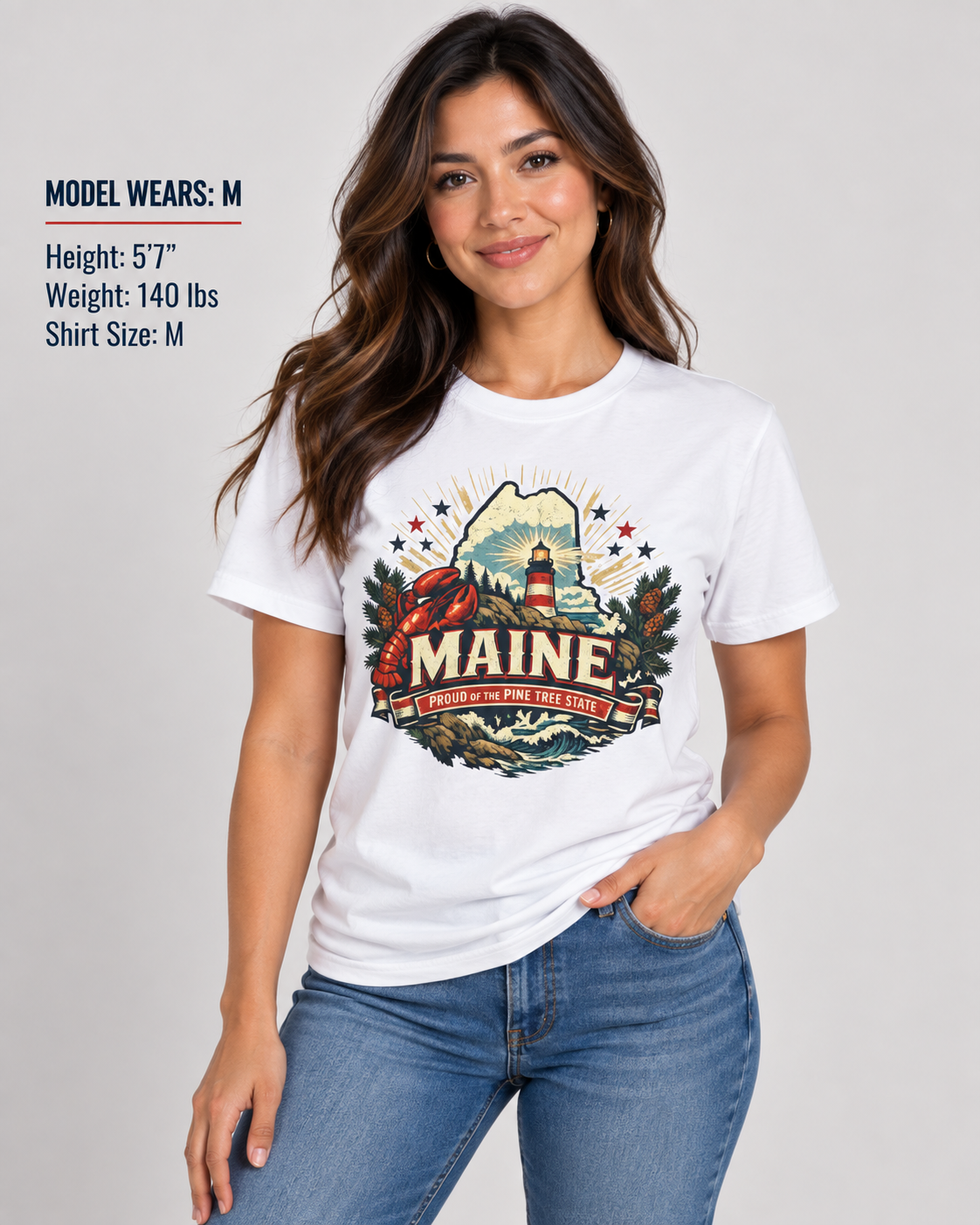 Maine State Pride Unisex Softstyle T Shirt State Pride Graphic Tee Collections FS03