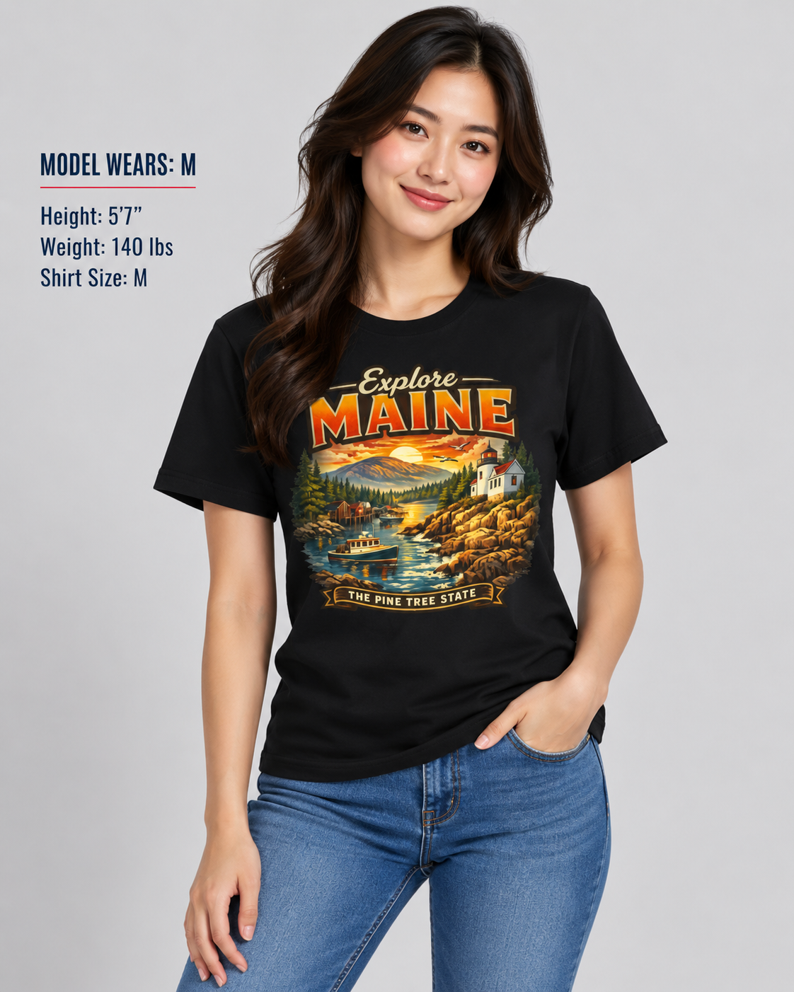 Explore Maine Unisex Softstyle T Shirt State Pride Graphic Tee Collections FS03