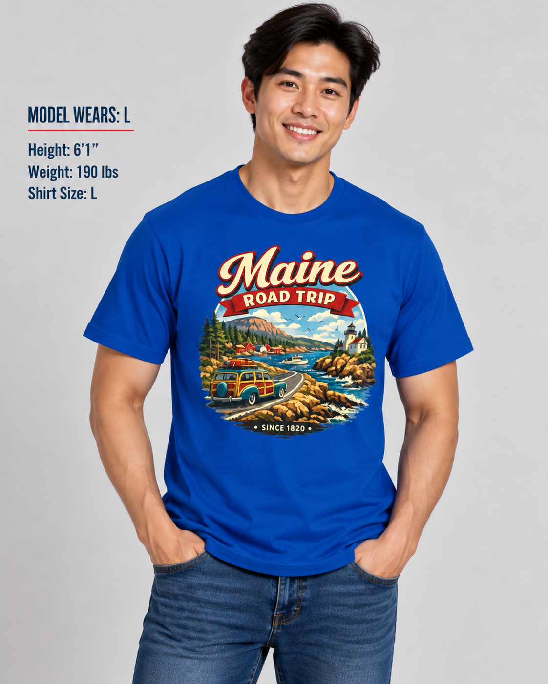 Maine Road Trip Unisex Softstyle T Shirt State Pride Graphic Tee Collections FS03