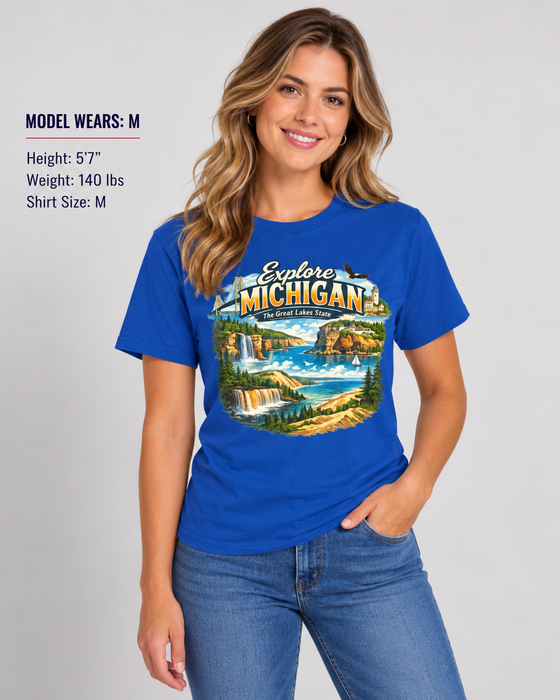 Explore Michigan Unisex Softstyle T Shirt State Pride Graphic Tee Collections FS03