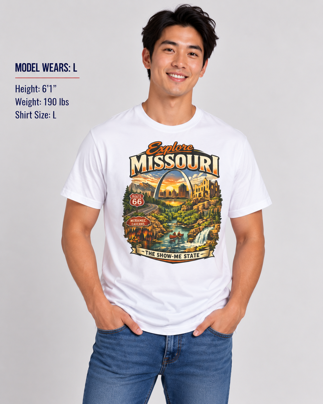 Explore Missouri Unisex Softstyle T Shirt State Pride Graphic Tee Collections FS03
