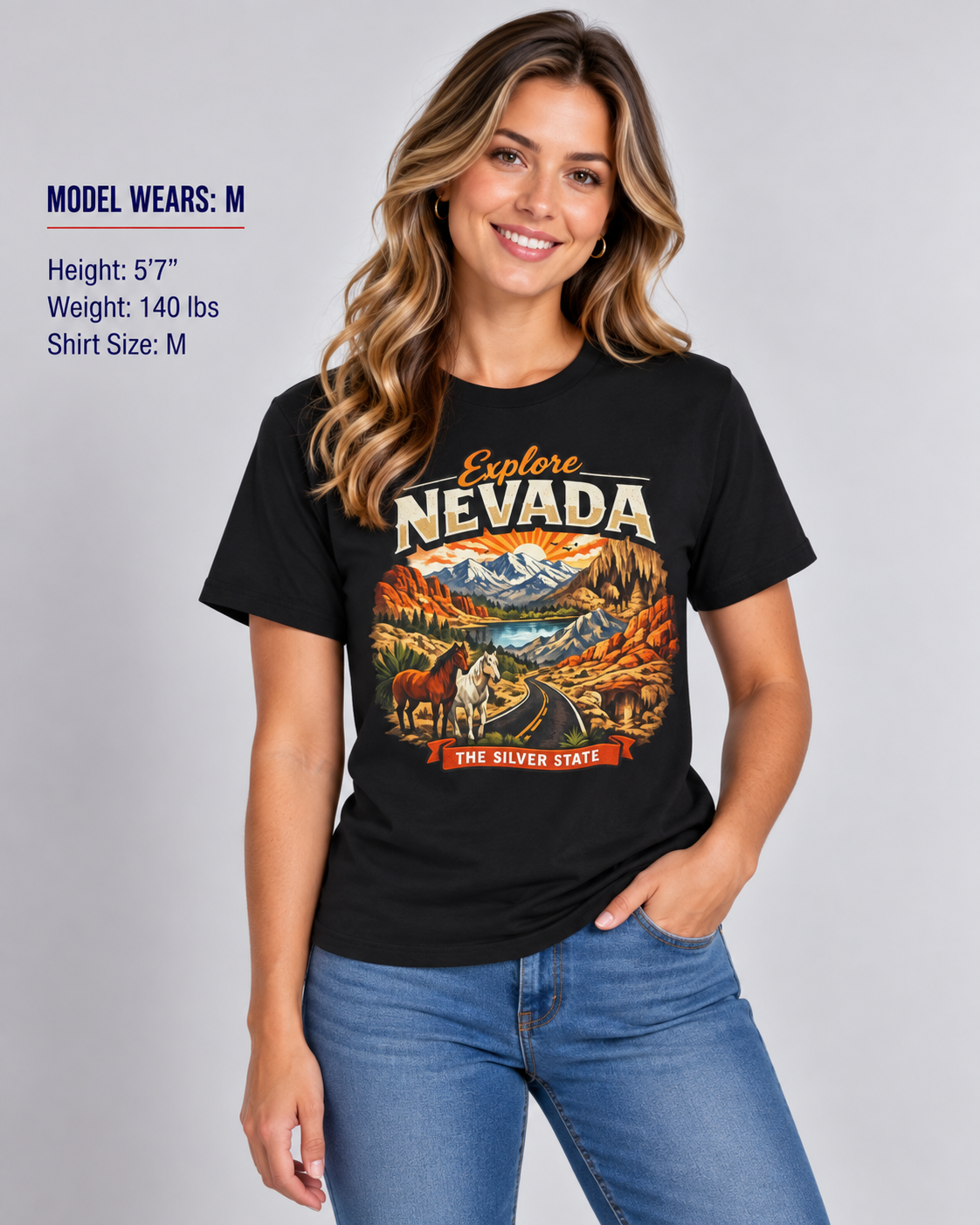 Explore Nevada Unisex Softstyle T Shirt State Pride Graphic Tee Collections FS03