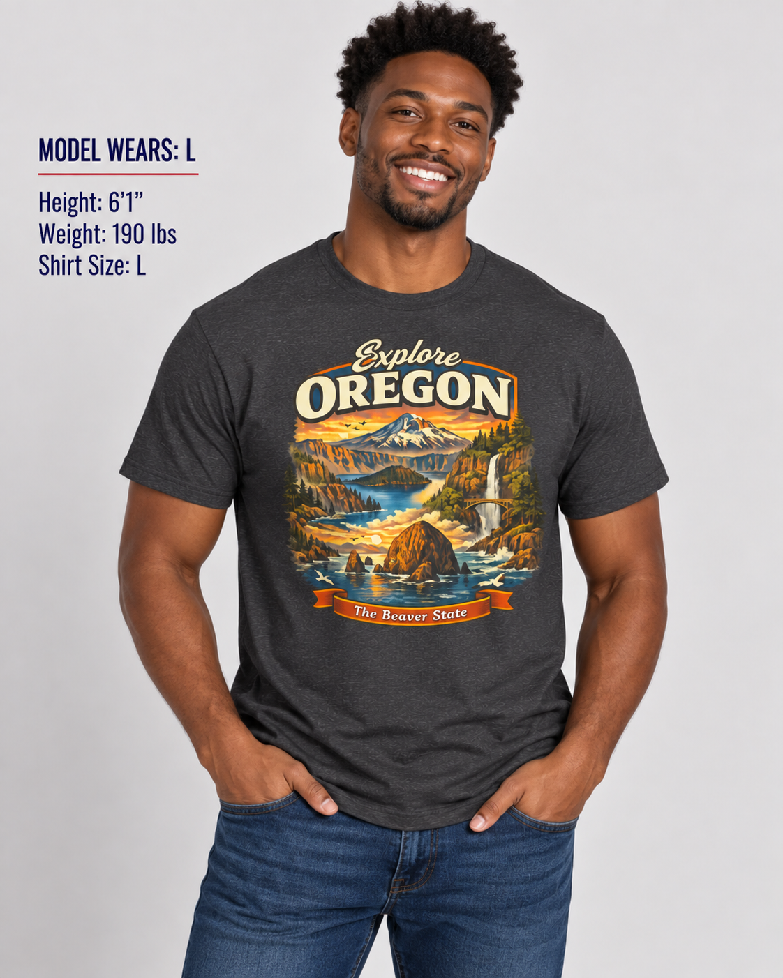 Explore Oregon Unisex Softstyle T Shirt State Pride Graphic Tee Collections FS03
