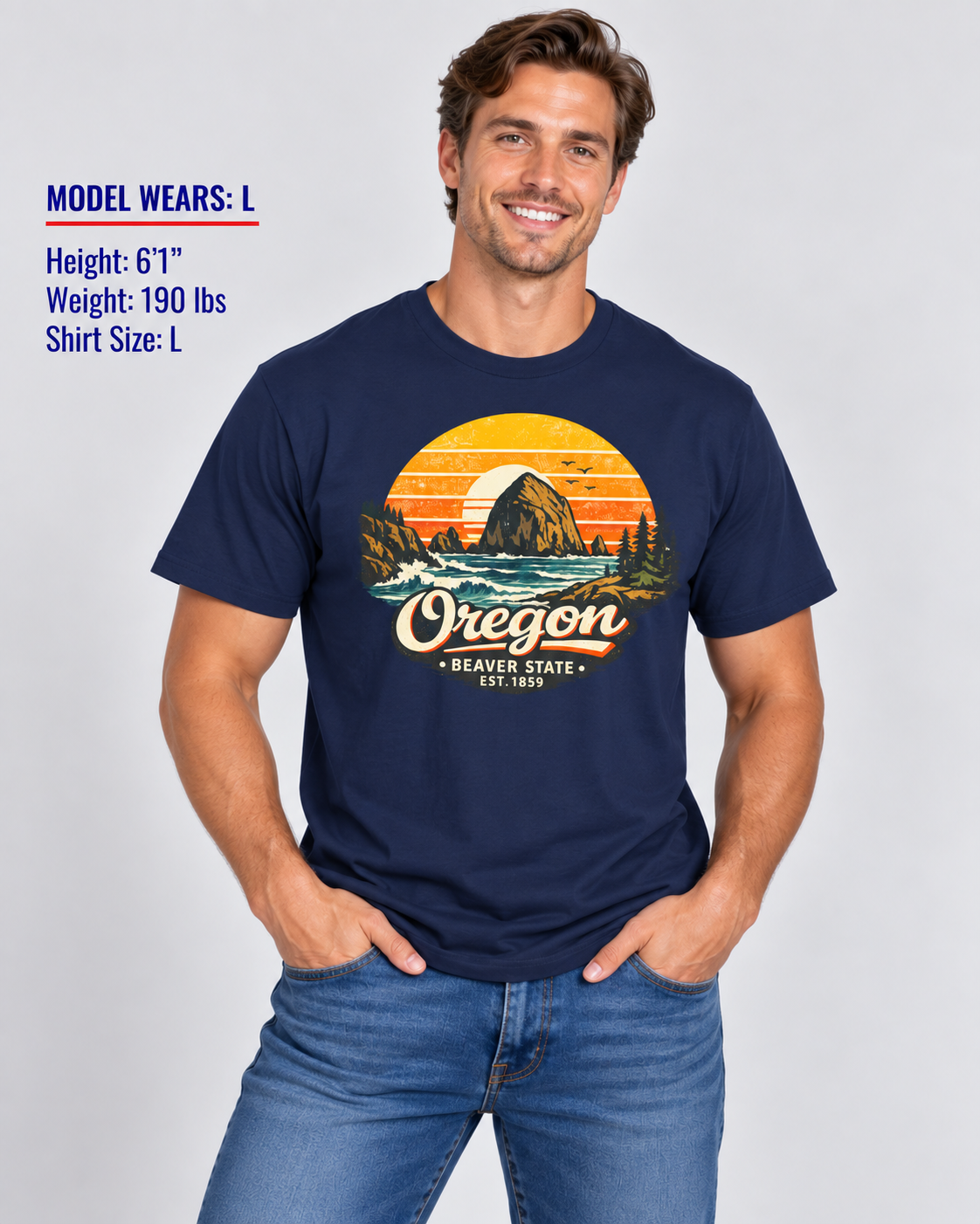 Oregon Pacific Sunset Unisex Softstyle T Shirt State Pride Graphic Tee Collections FS03