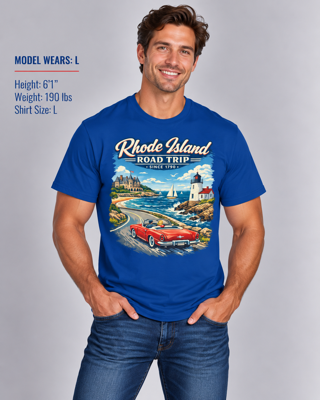 Rhode Island Road Trip Unisex Softstyle T Shirt State Pride Graphic Tee Collections FS03