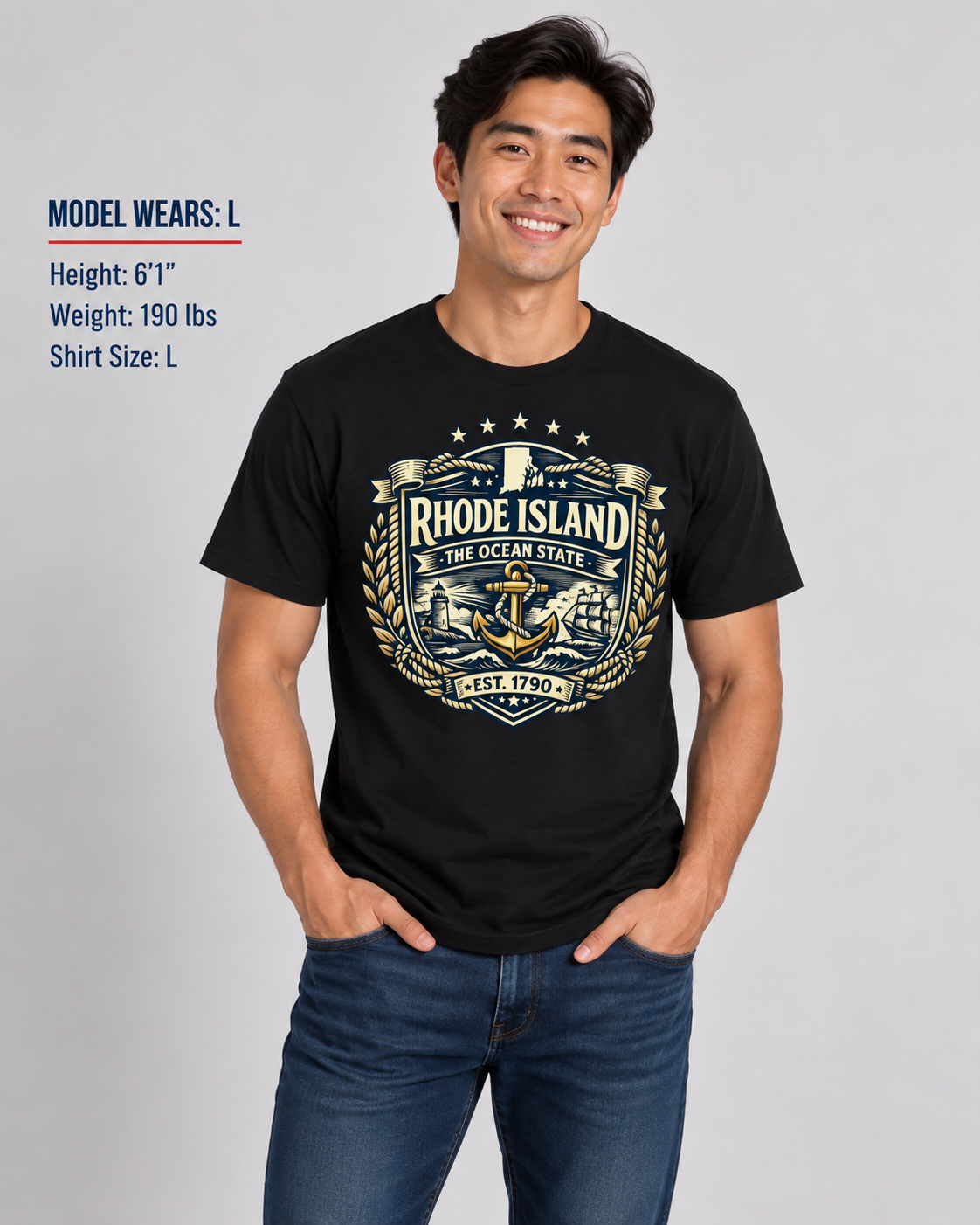 Rhode Island Heritage Badge Unisex Softstyle T Shirt State Pride Graphic Tee Collections FS03