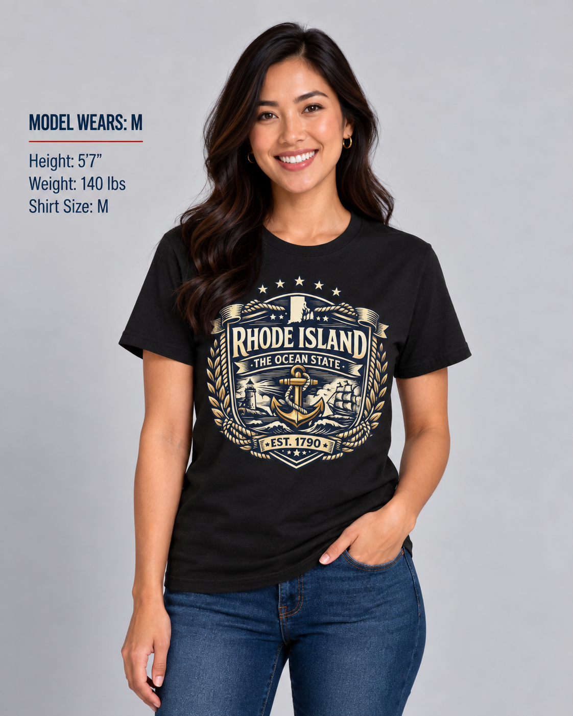 Rhode Island Heritage Badge Unisex Softstyle T Shirt State Pride Graphic Tee Collections FS03
