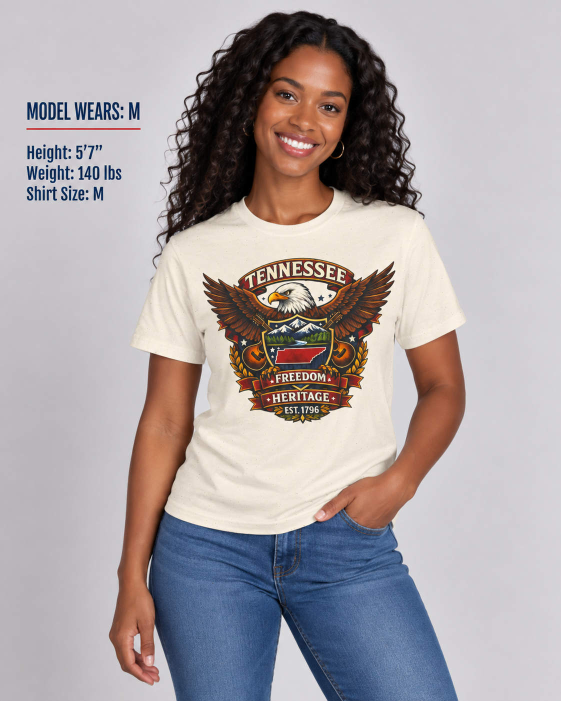 Tennessee Americana Eagle Unisex Softstyle T Shirt State Pride Graphic Tee Collections FS03