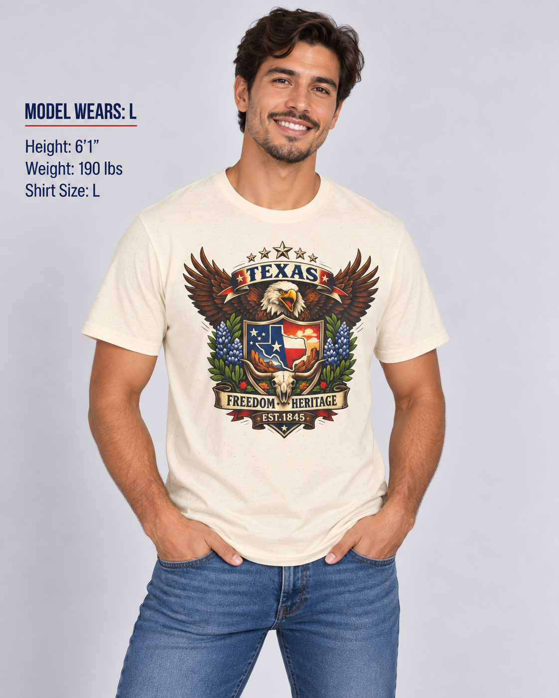 Texas American Eagle Design Unisex Softstyle T Shirt State Pride Graphic Tee Collections FS03