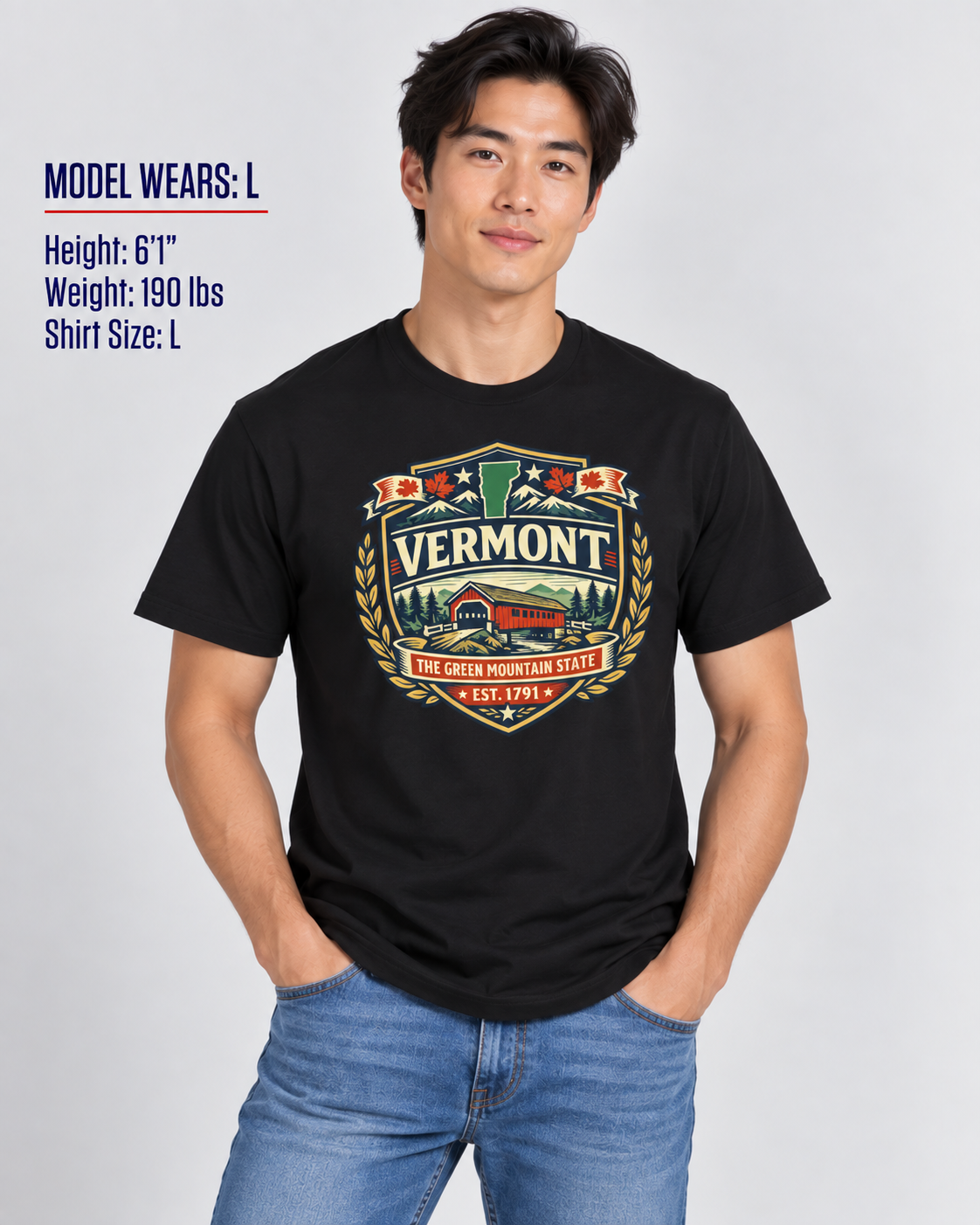 Vermont Heritage Badge Unisex Softstyle T Shirt State Pride Graphic Tee Collections FS03