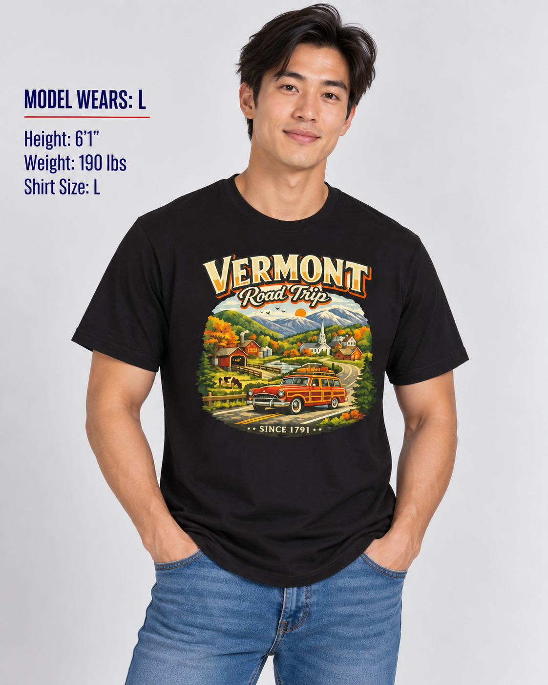 Vermont Road Trip Unisex Softstyle T Shirt State Pride Graphic Tee Collections FS03