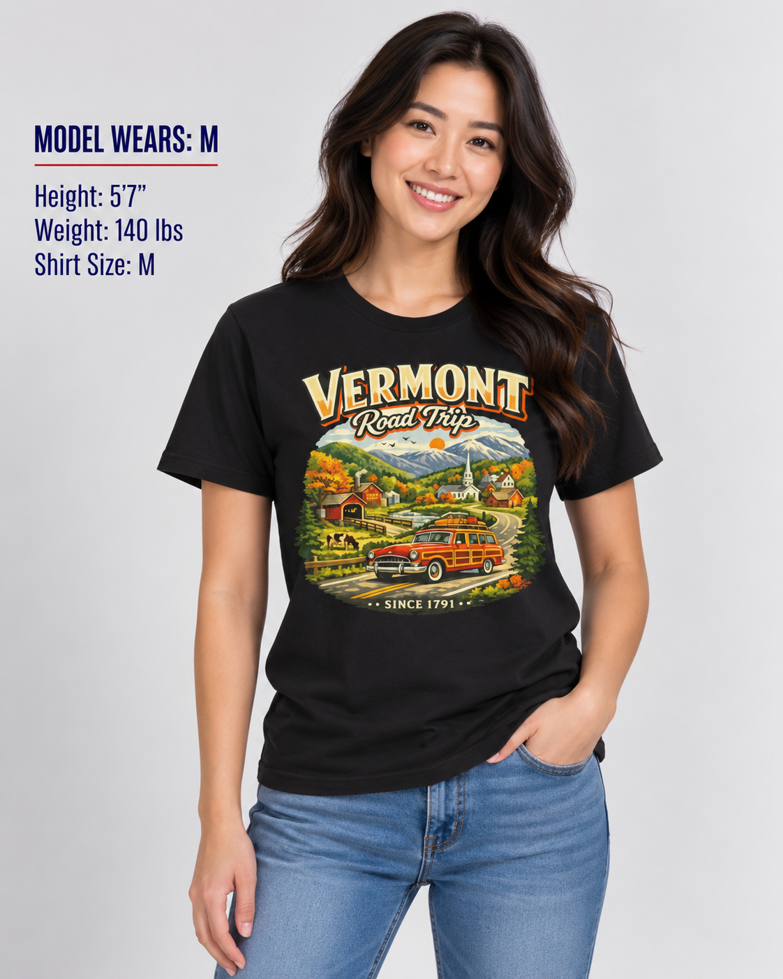 Vermont Road Trip Unisex Softstyle T Shirt State Pride Graphic Tee Collections FS03