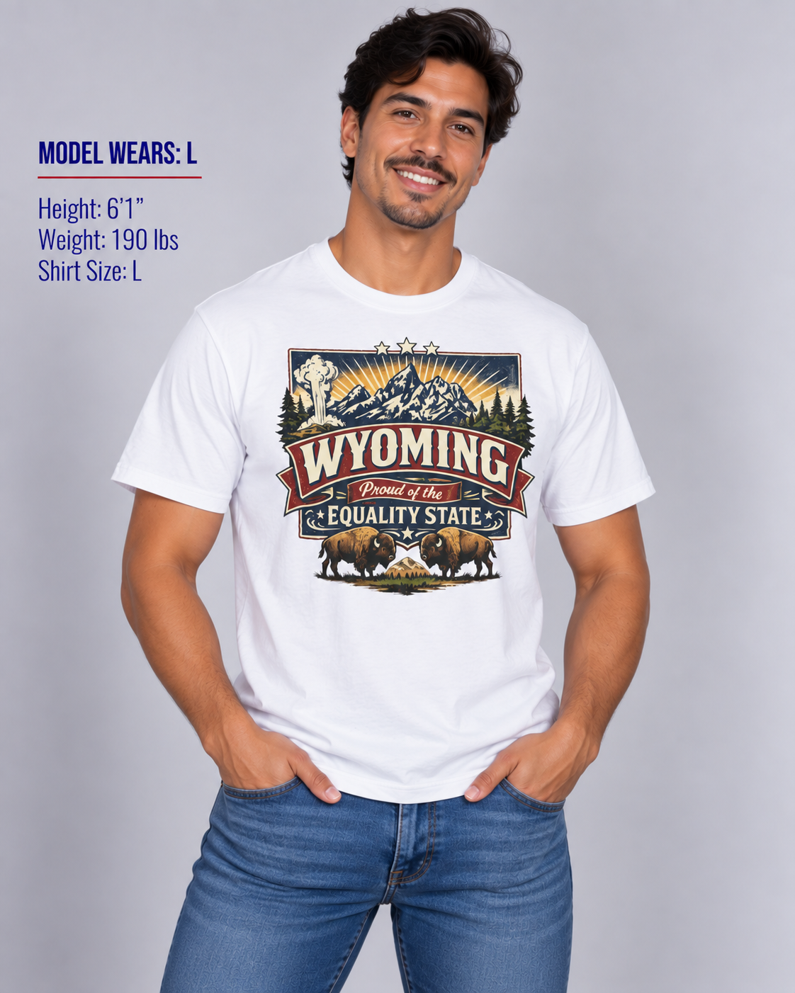 Wyoming State Pride Unisex Softstyle T Shirt State Pride Graphic Tee Collections FS03
