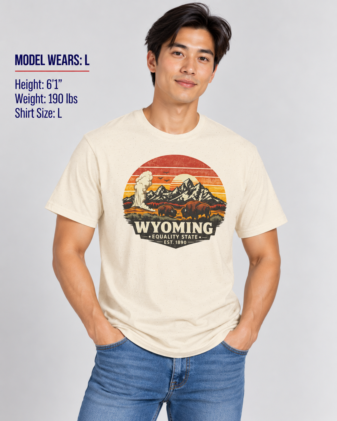 Wyoming Mountain Sunset Unisex Softstyle T Shirt State Pride Graphic Tee Collections FS03
