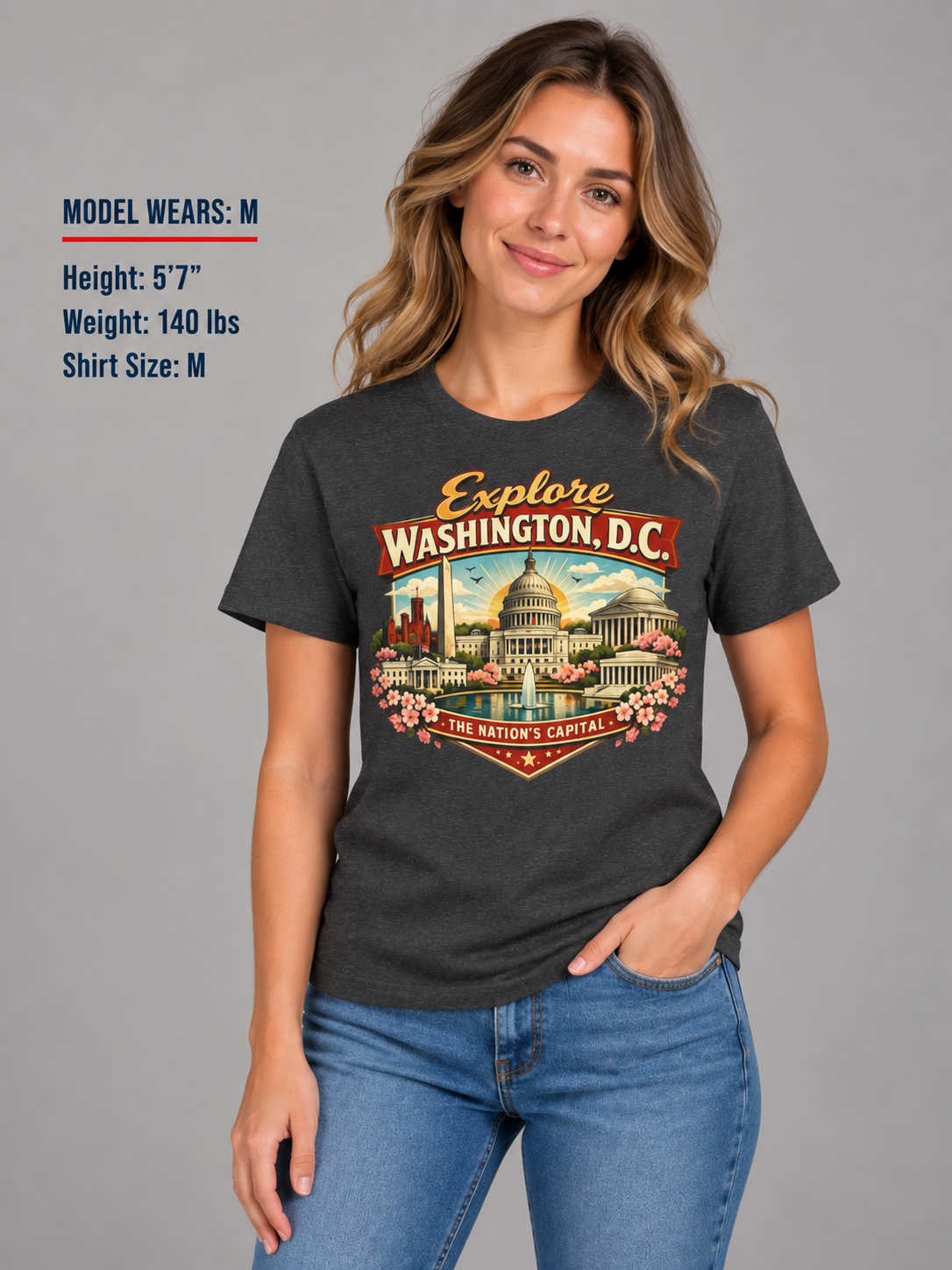 Explore Washington D.C. Unisex Softstyle T Shirt State Pride Graphic Tee Collections FS03