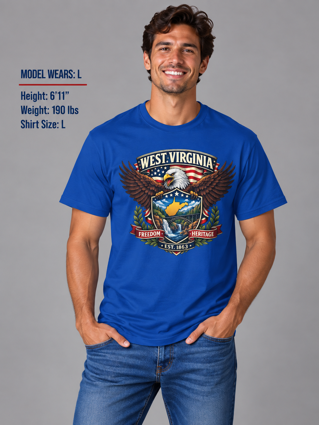 West Virginia Americana Eagle Unisex Softstyle T Shirt State Pride Graphic Tee Collections FS03