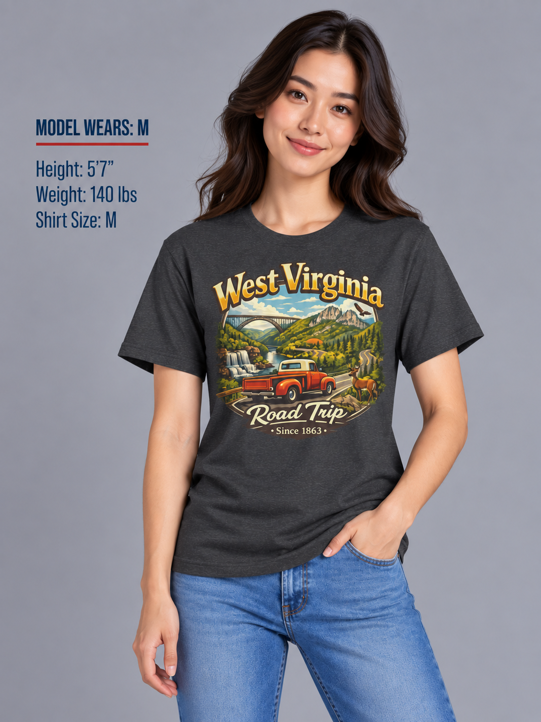 West Virginia Road Trip Unisex Softstyle T Shirt State Pride Graphic Tee Collections FS03