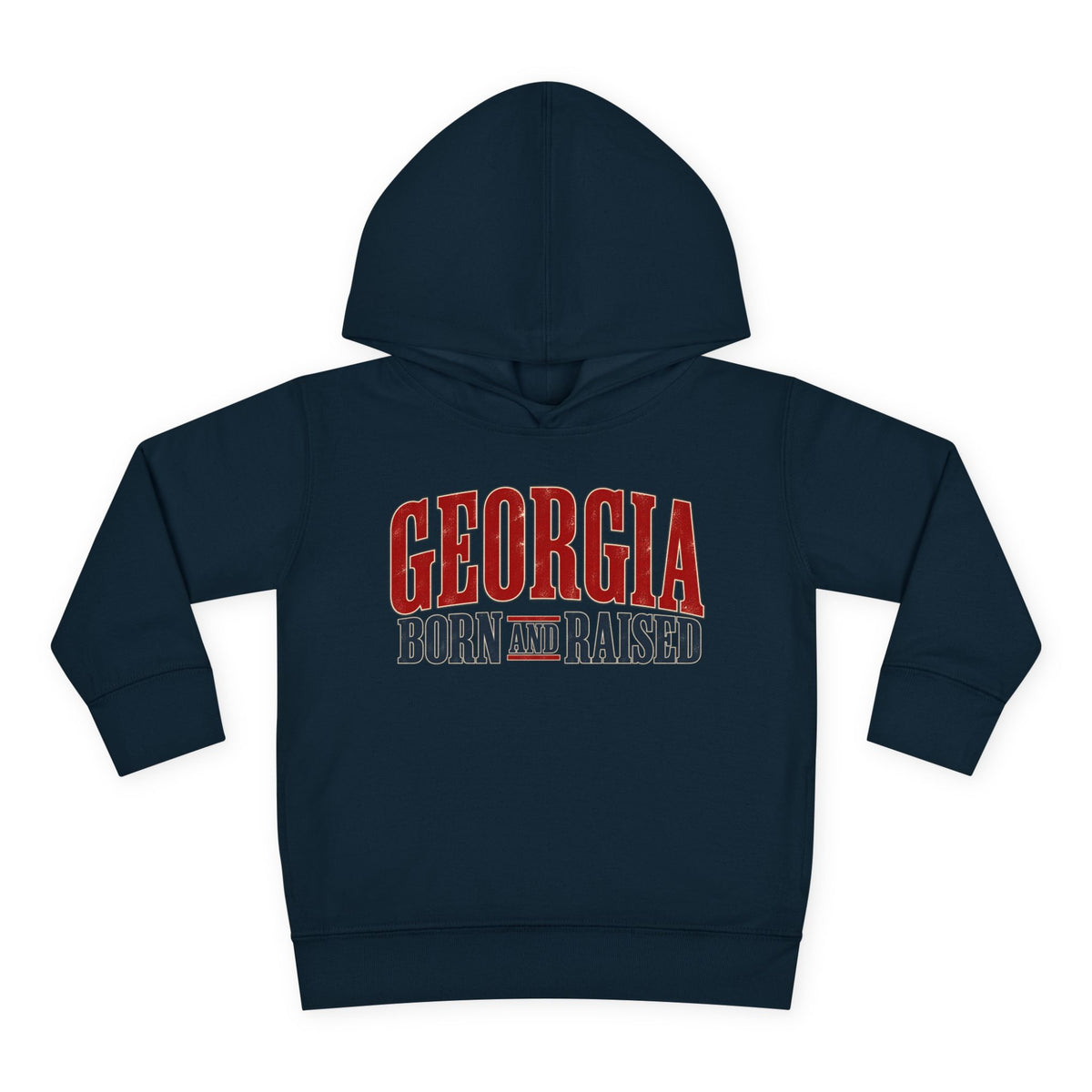 Georgia Born and Raised Southern Heritage Unisex Toddler Pullover Fleece Hoodie