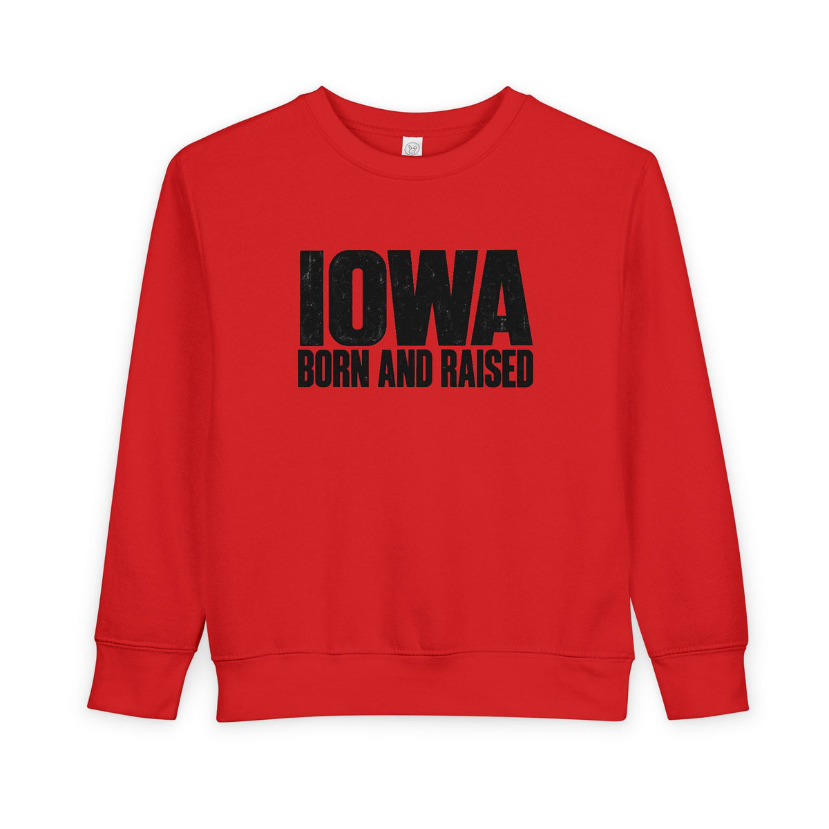 Iowa Born and Raised Modern Midwest Streetwear Unisex Toddler Sweatshirt