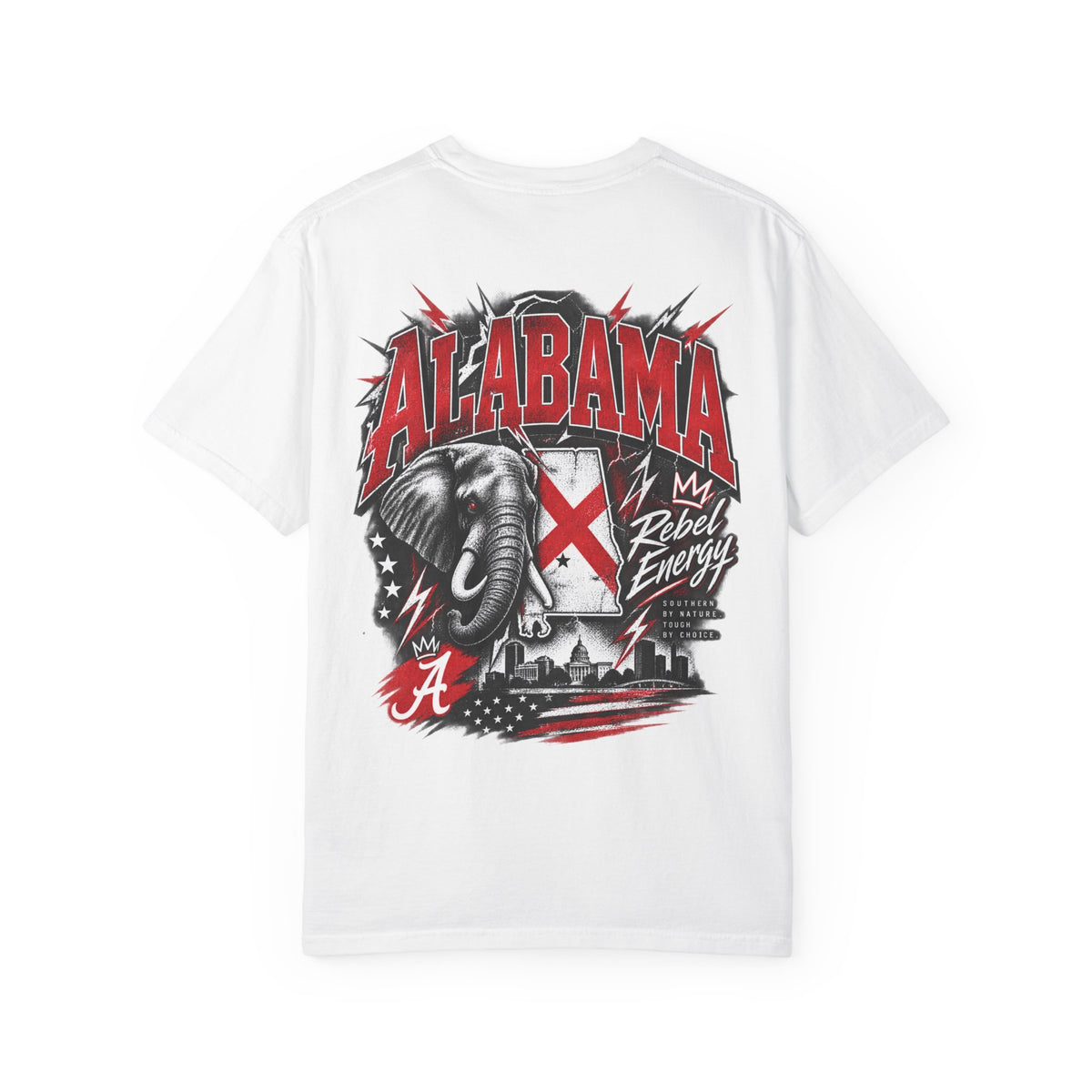 Alabama Rebel Energy Unisex Comfort Color 1717 Streetwear Graphic Tee