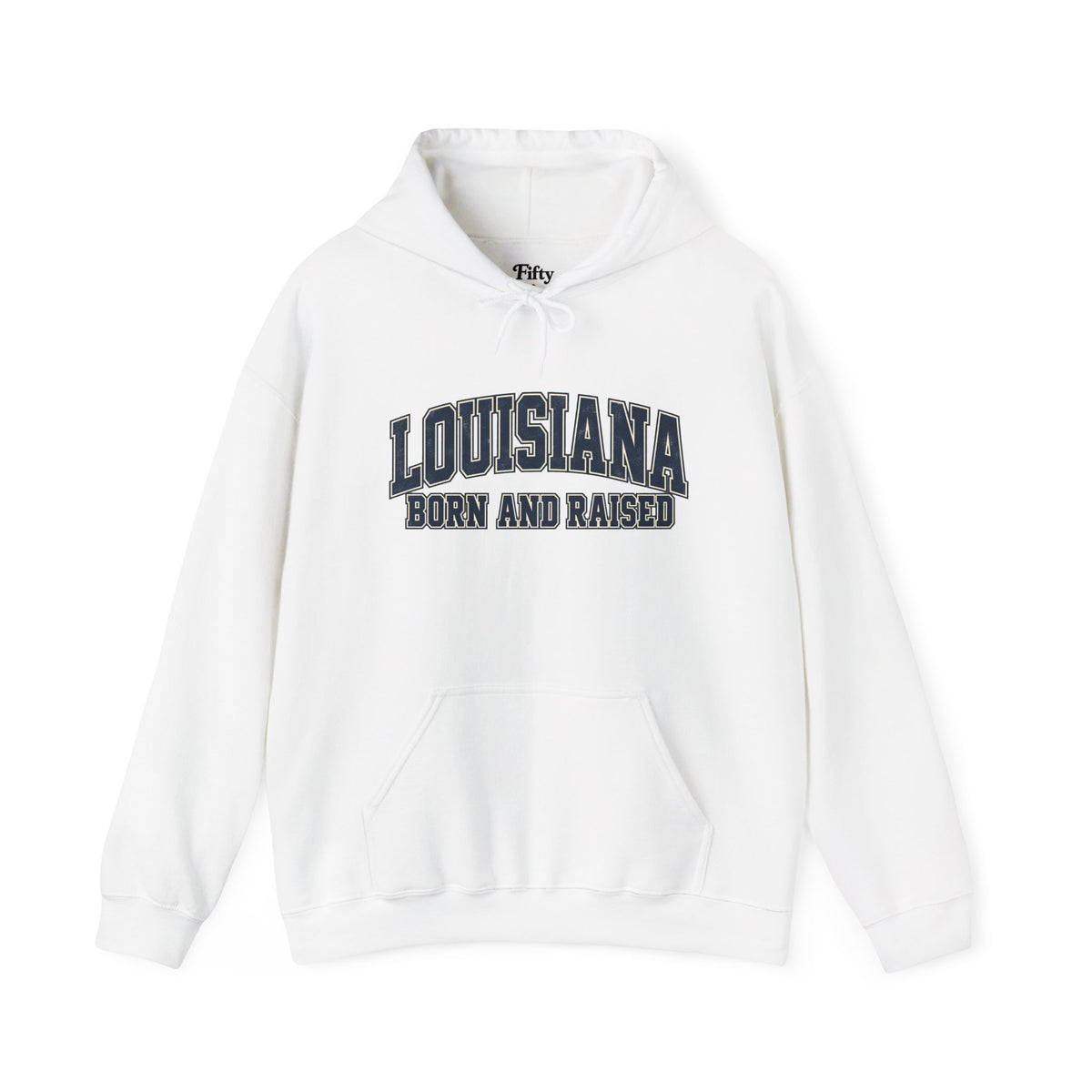 Louisiana Born and Raised Southern Collegiate Unisex Hoodie Graphic