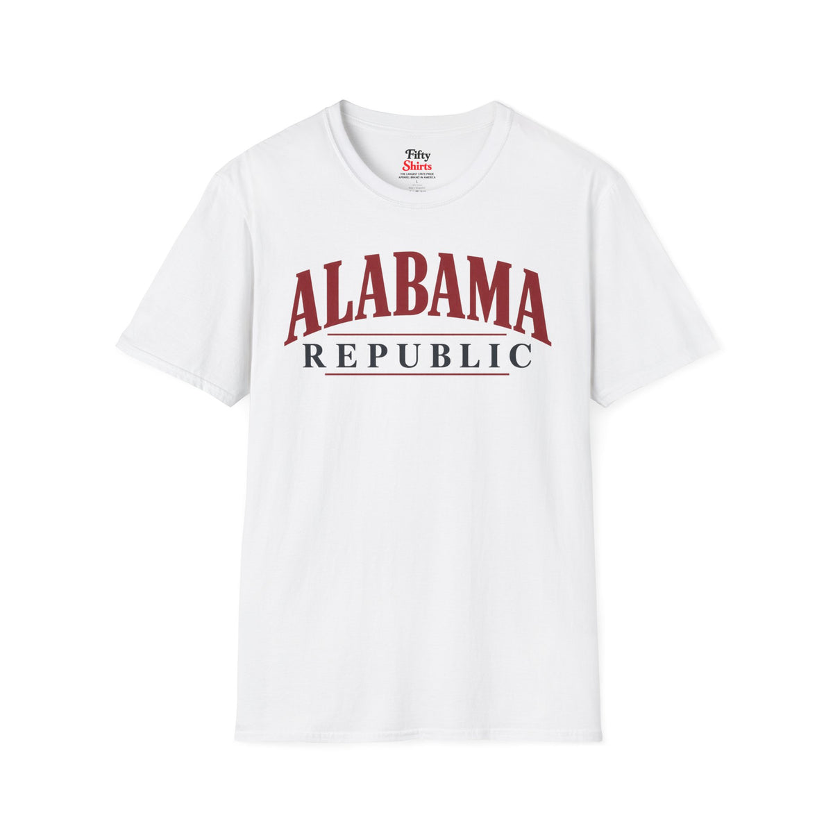 Alabama Republic Unisex Softstyle T Shirt State Name Graphic Tee