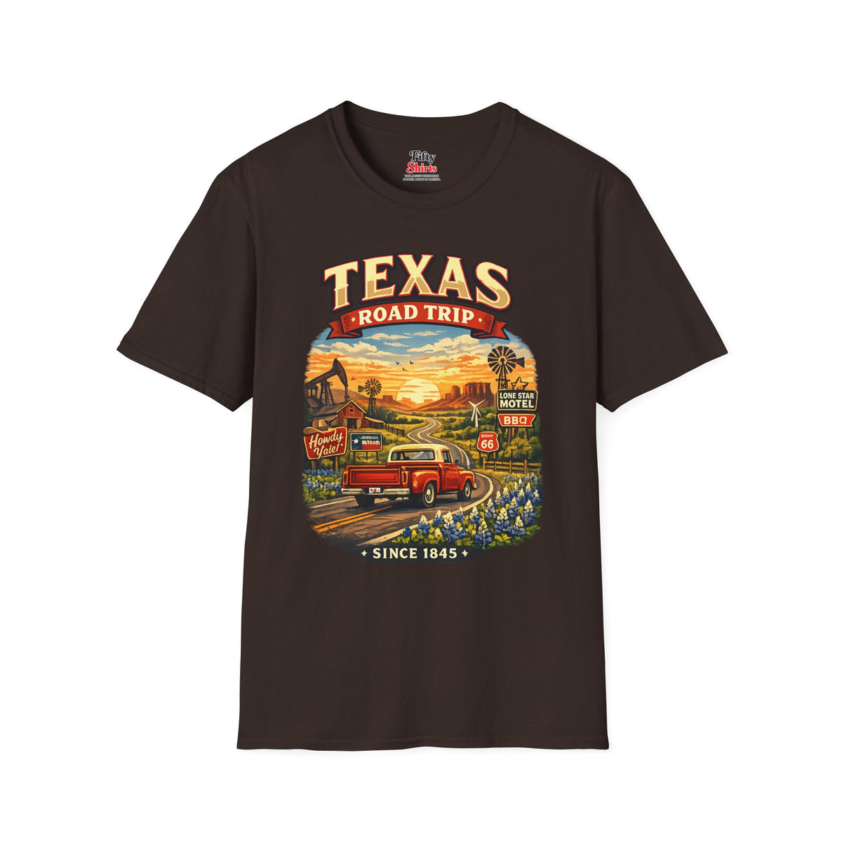 Texas Roadtrip Unisex Softstyle T Shirt State Pride Graphic Tee Collections FS03