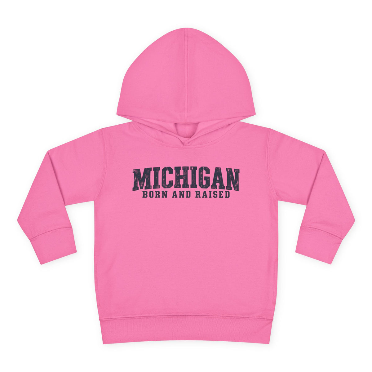Michigan Born and Raised Rustic Midwest Unisex Toddler Pullover Fleece Hoodie