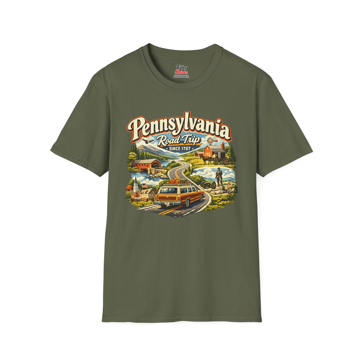 Pennsylvania Road Trip Unisex Softstyle T Shirt State Pride Graphic Tee Collections FS03