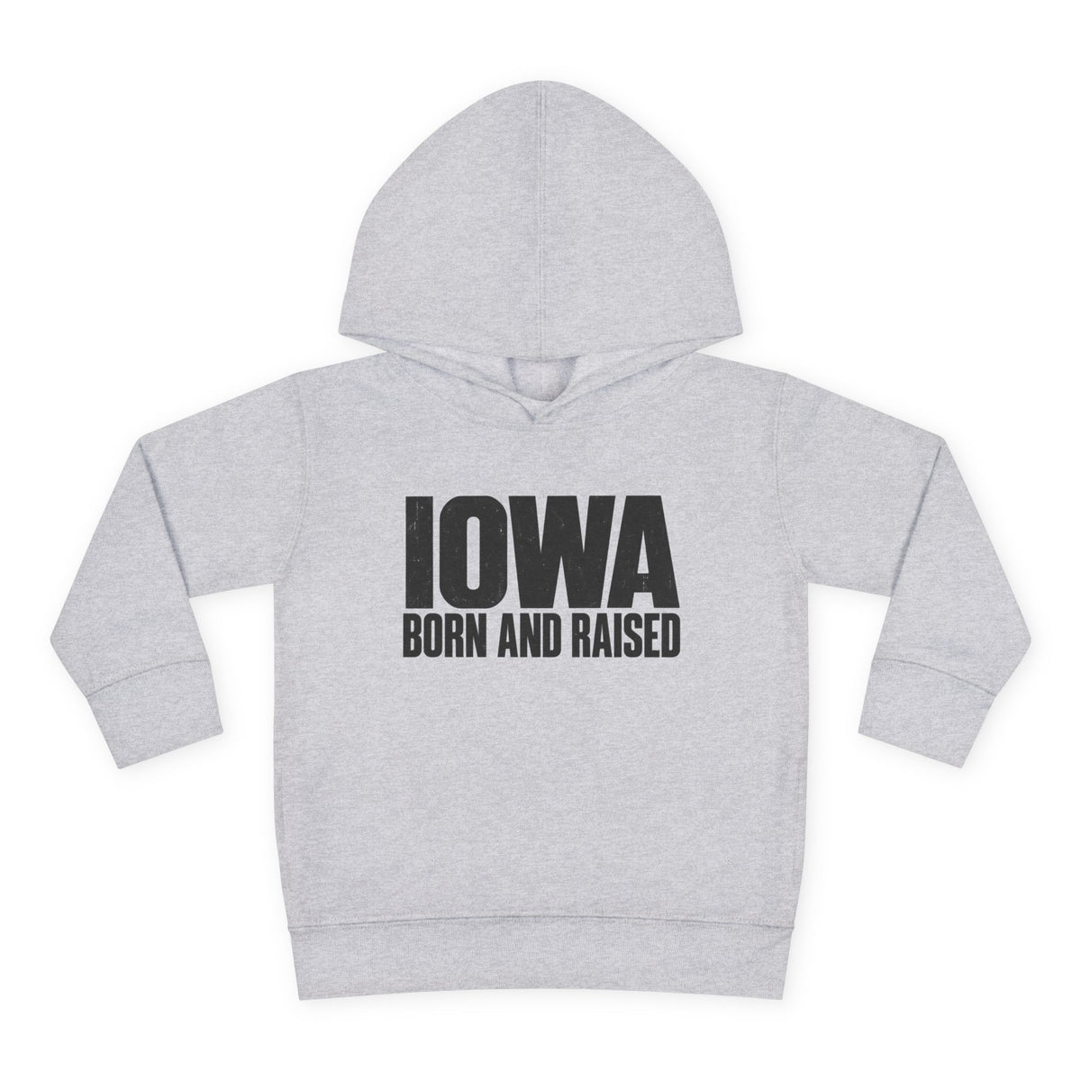 Iowa Born and Raised Modern Midwest Streetwear Unisex Toddler Pullover Fleece Hoodie