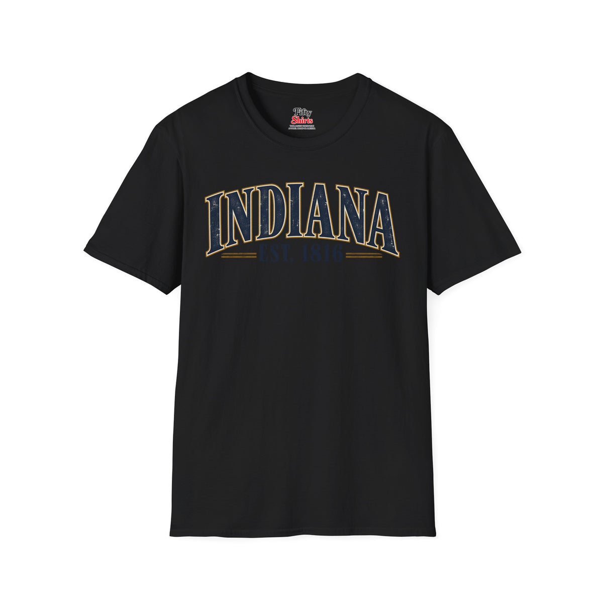Indiana Est 1816 Unisex Softstyle T Shirt State Name Graphic Tee