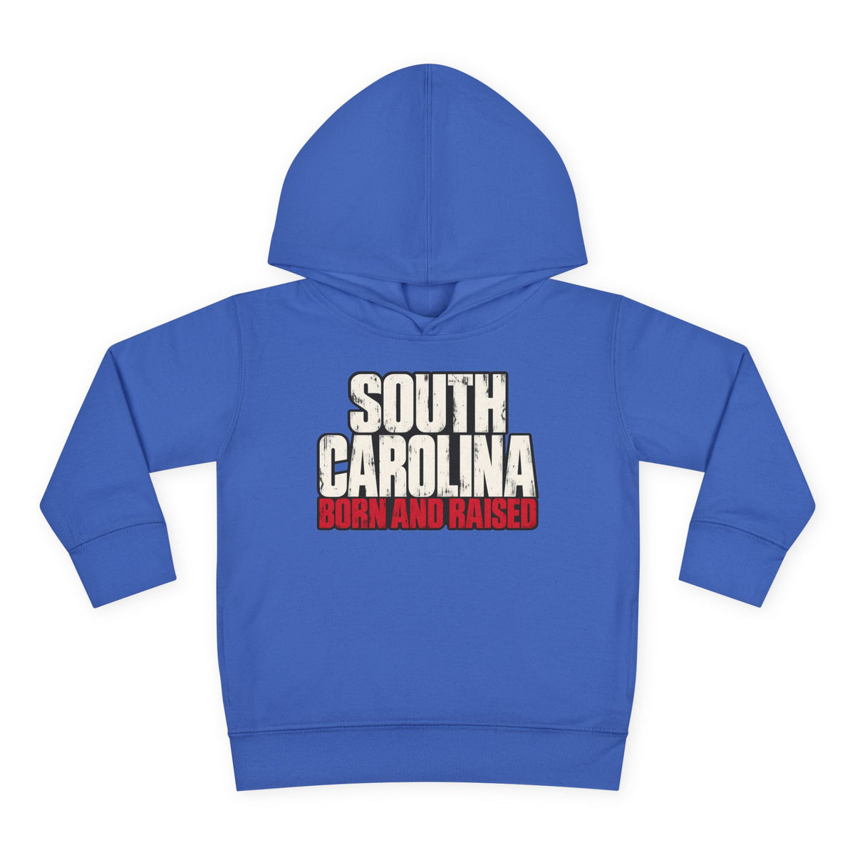 South Carolina Born and Raised Southern Streetwear Unisex Toddler Pullover Fleece Hoodie
