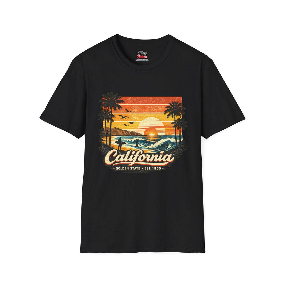 California Sunset Design Unisex Softstyle T Shirt State Pride Graphic Tee Collections FS03