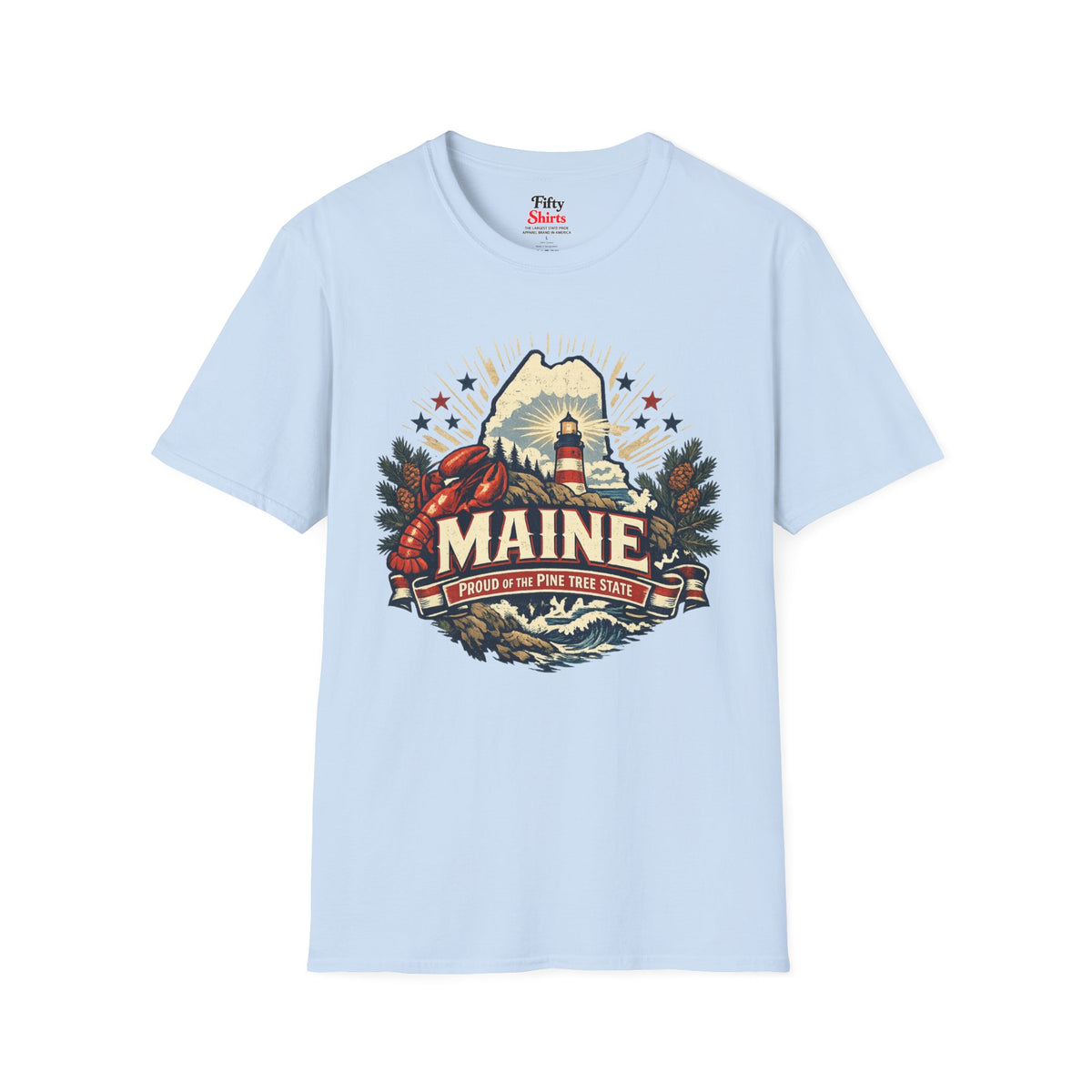 Maine State Pride Unisex Softstyle T Shirt State Pride Graphic Tee Collections FS03