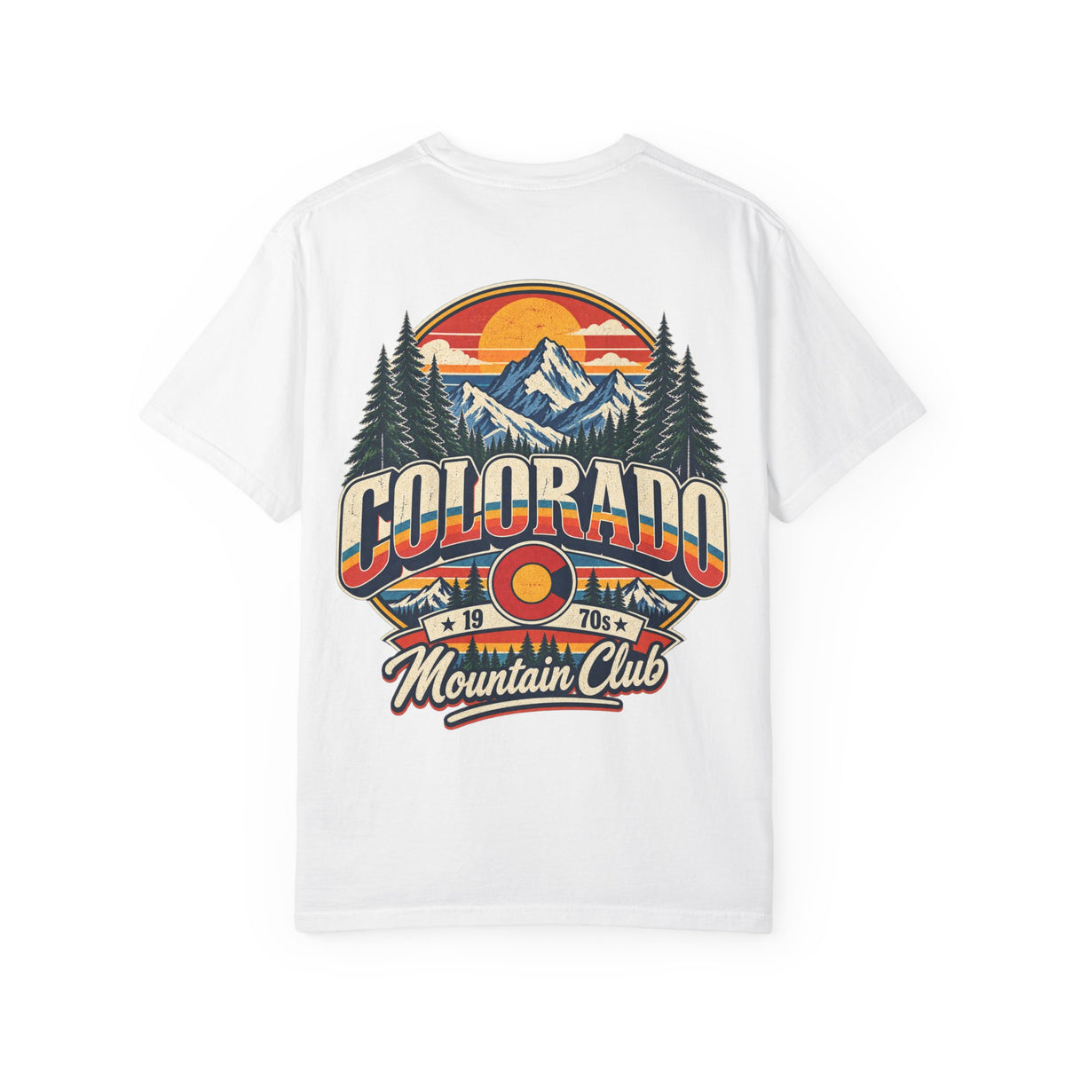 Colorado 1970s Mountain Club Unisex Comfort Color 1717 Streetwear Graphic Tee