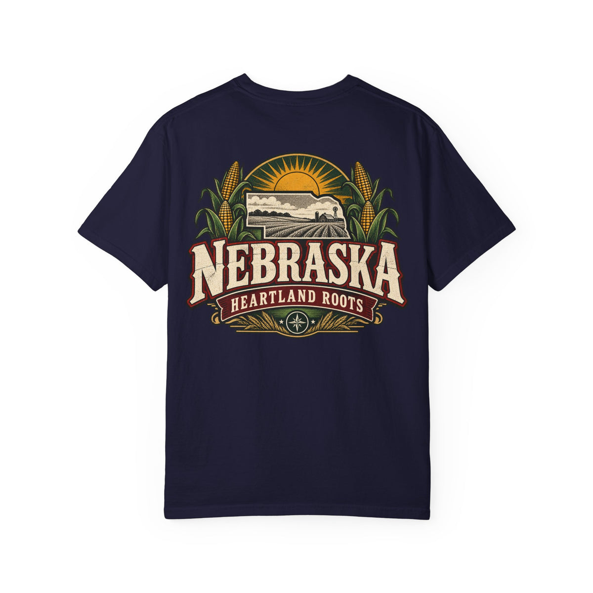 Nebraska Heartland Roots Unisex Comfort Color 1717 Streetwear Graphic Tee