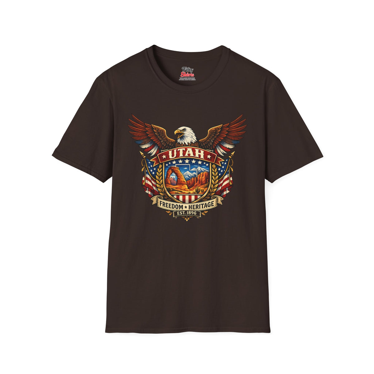 Utah Americana Eagle Unisex Softstyle T Shirt State Pride Graphic Tee Collections FS03