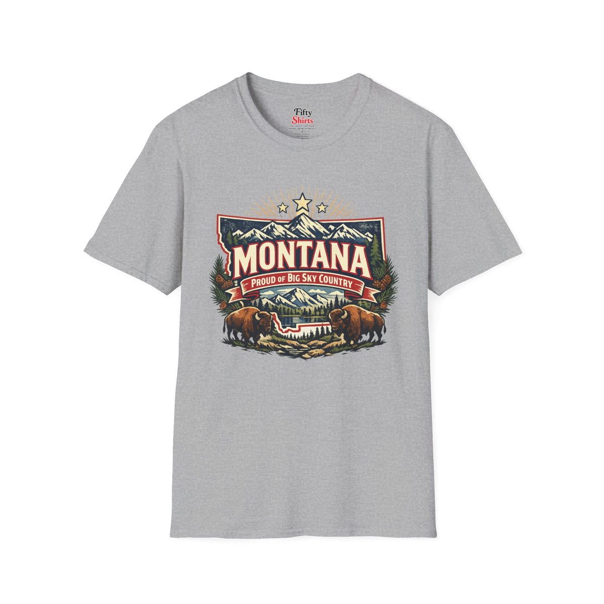Montana State Pride Unisex Softstyle T Shirt State Pride Graphic Tee Collections FS03