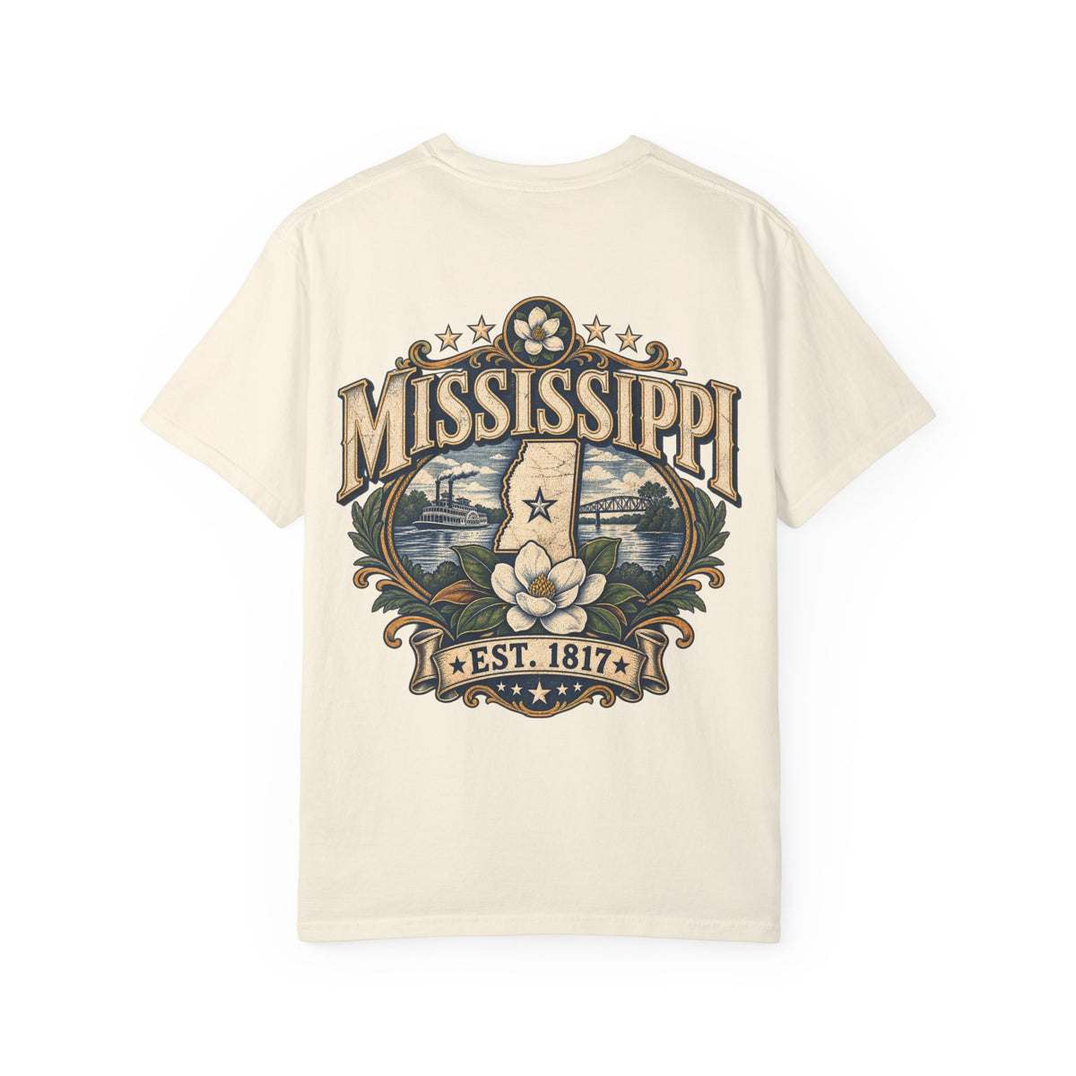 Mississippi Established 1817 Unisex Comfort Color 1717 Streetwear Graphic Tee