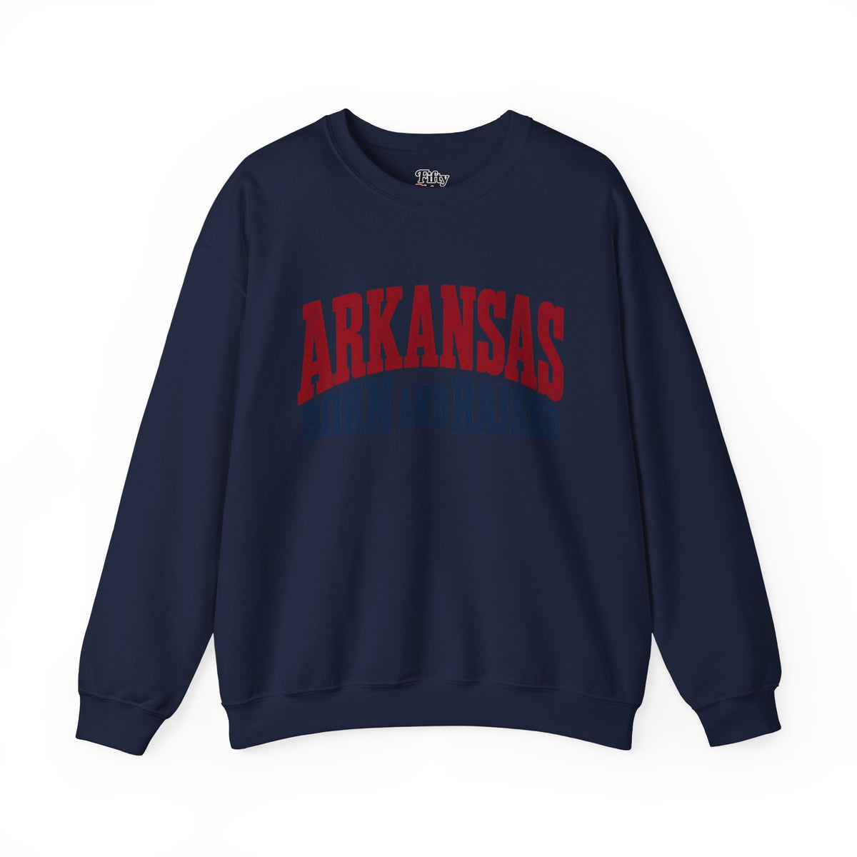 Arkansas Born and Raised Bold Vintage State Pride Unisex Sweatshirt Graphic