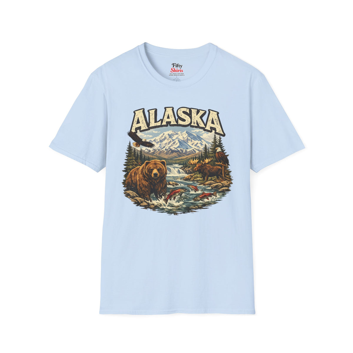 Alaska Wildlife Softstyle T Shirt State Pride Graphic Tee Collections FS03