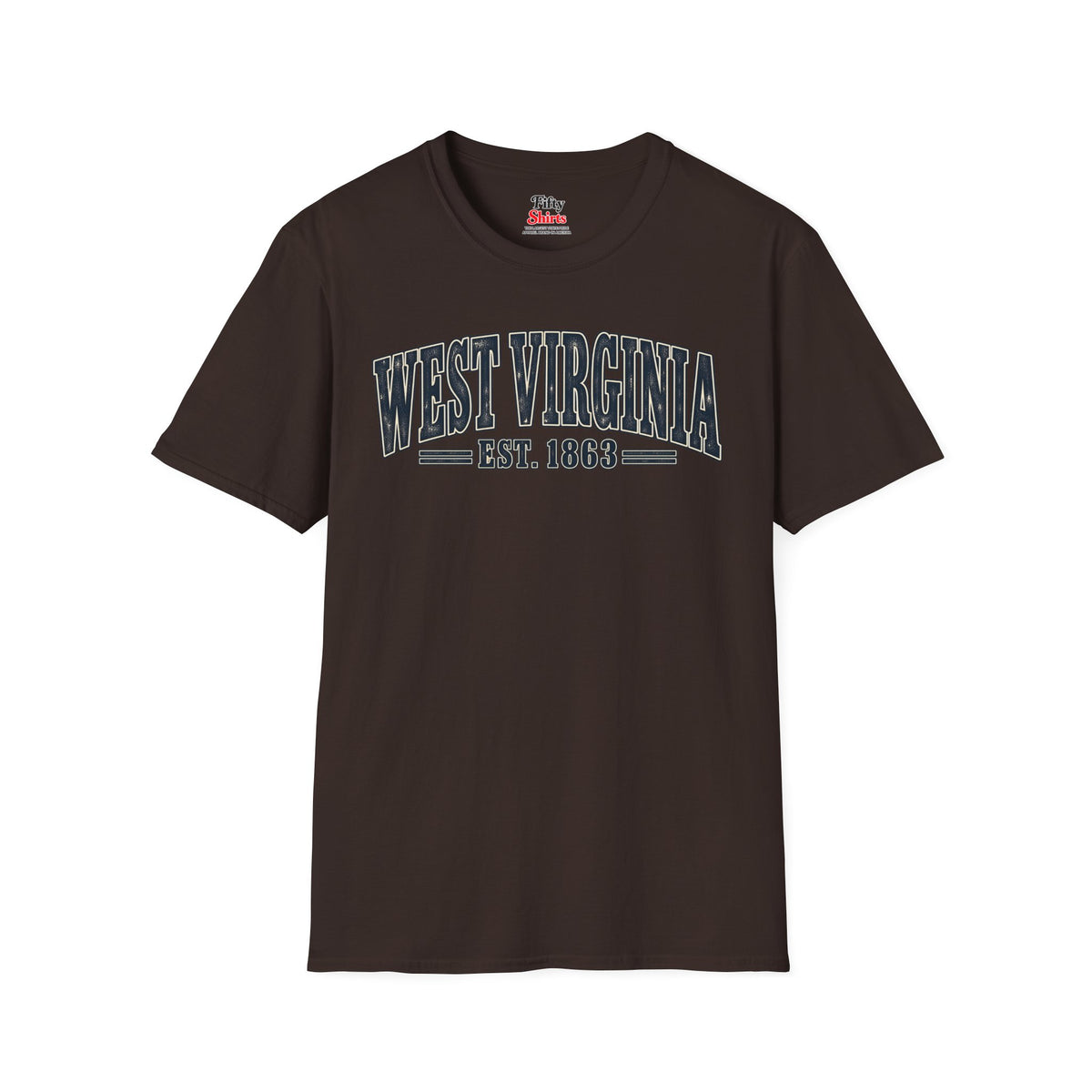 West Virginia Est 1863 Unisex Softstyle T Shirt State Name Graphic Tee