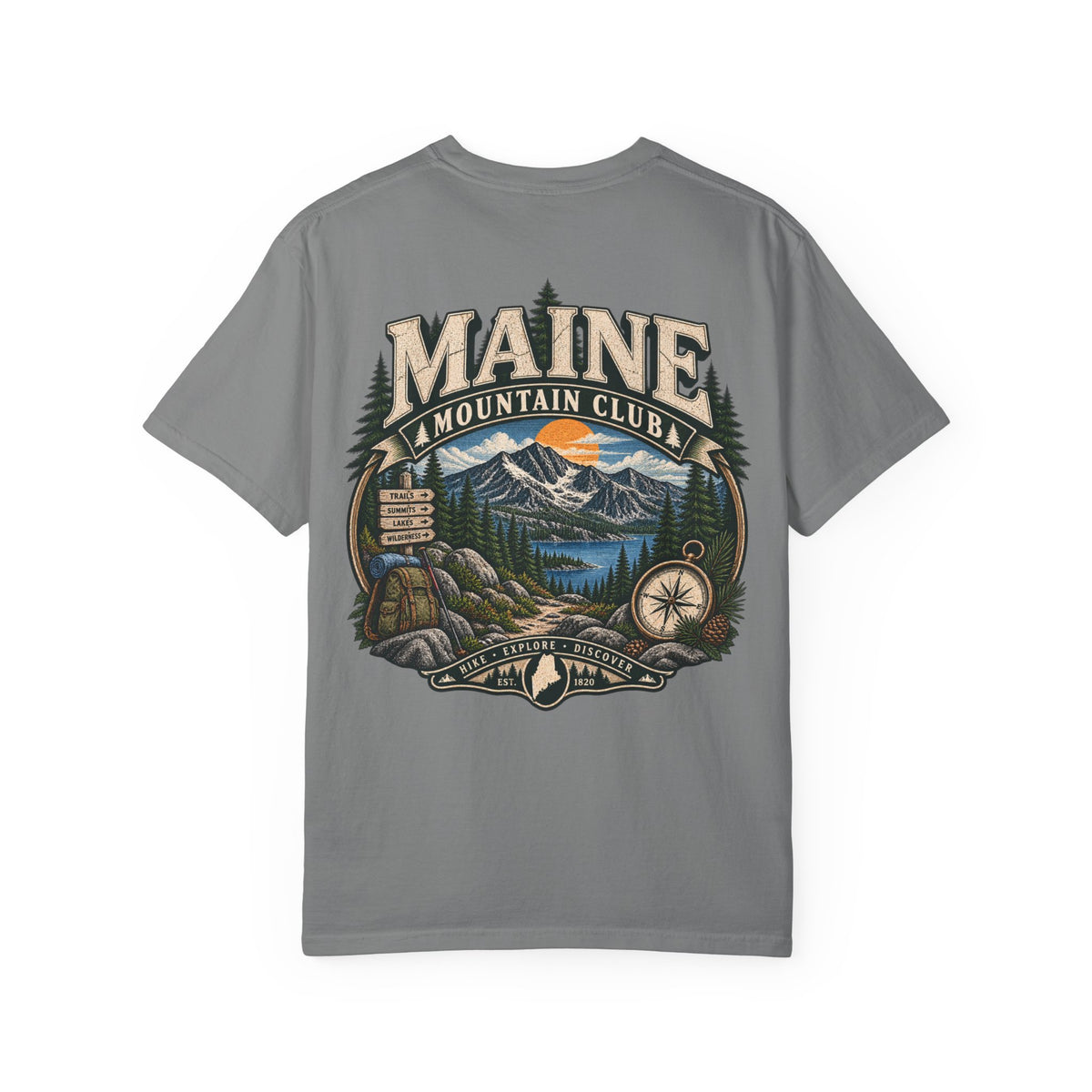 Maine Mountain Club Unisex Comfort Color 1717 Streetwear Graphic Tee
