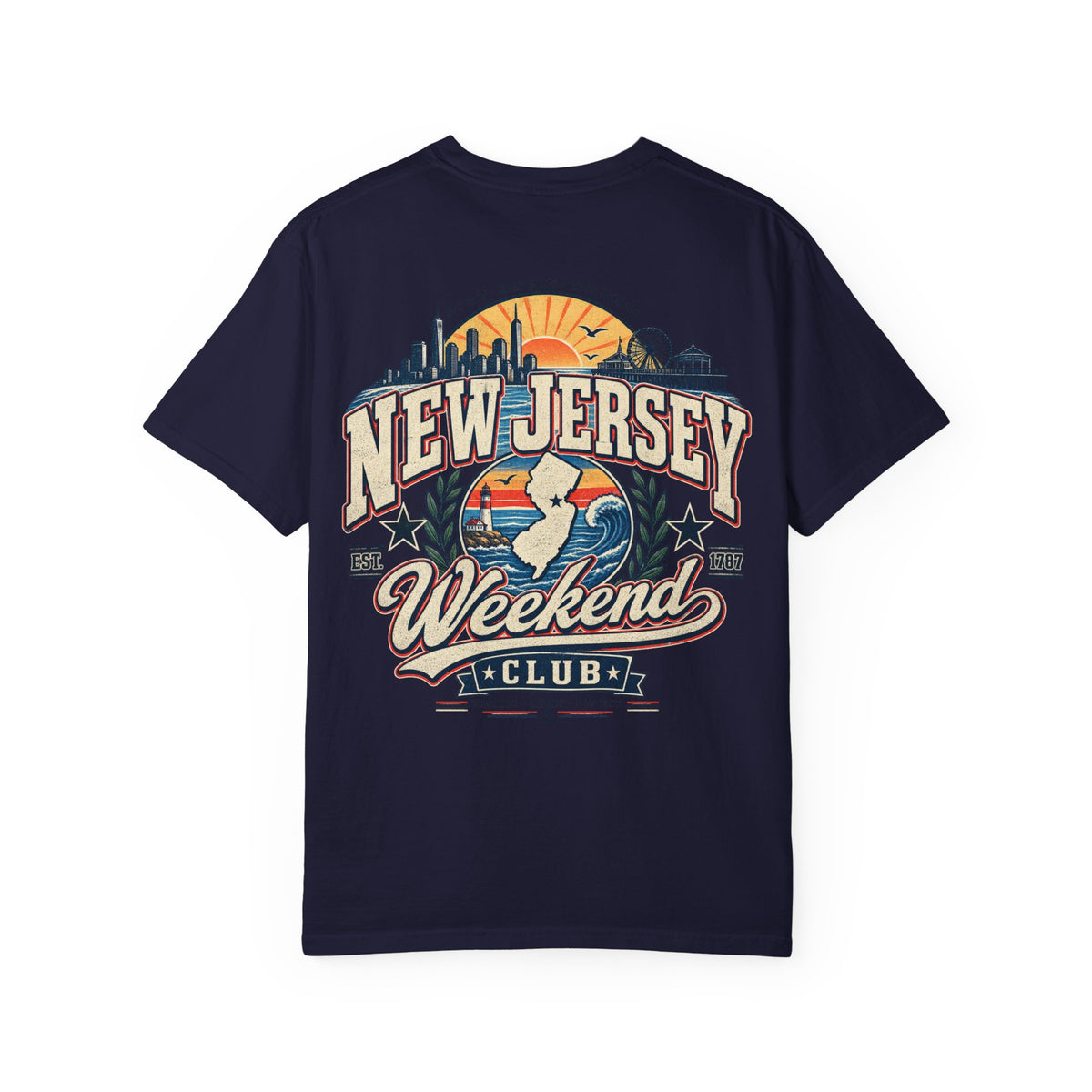 New Jersey Weekend Club Unisex Comfort Color 1717 Streetwear Graphic Tee