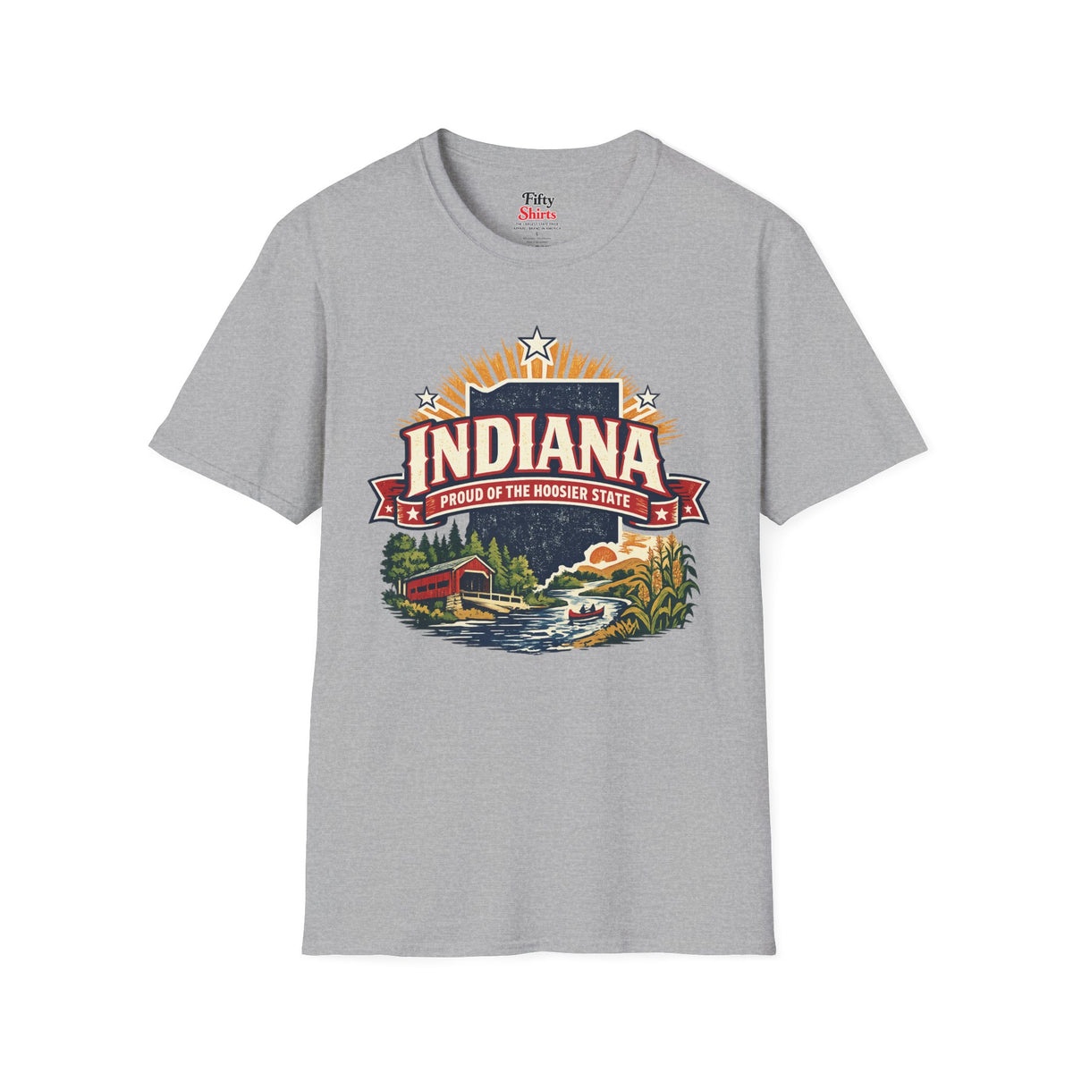 Indiana State Pride Unisex Softstyle T Shirt State Pride Graphic Tee Collections FS03
