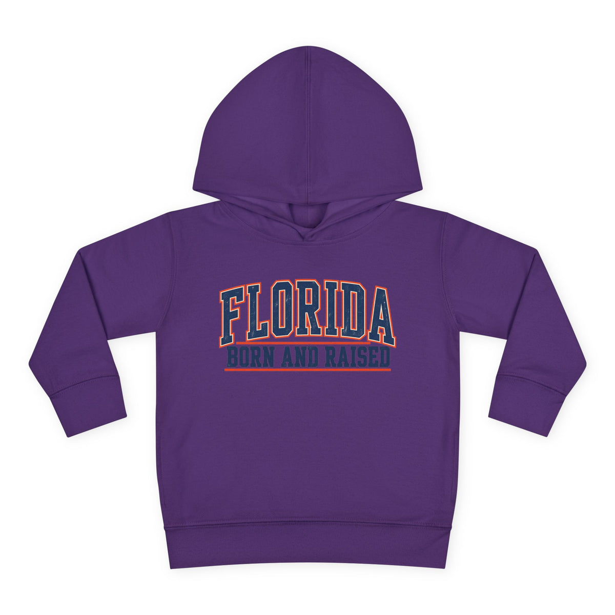 Florida Born and Raised Old-School Athletic Unisex Toddler Pullover Fleece Hoodie