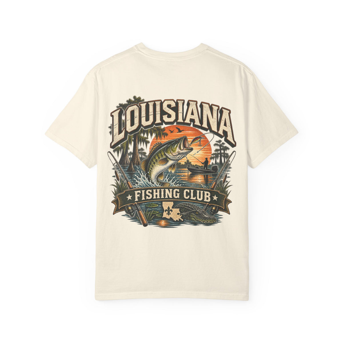 Louisiana Fishing Club Unisex Comfort Color 1717 Streetwear Graphic Tee