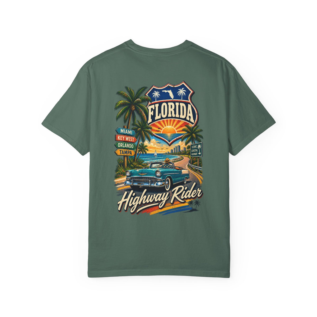 Florida Highway Rider Unisex Comfort Color 1717 Streetwear Graphic Tee